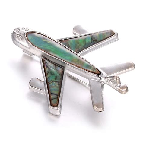 1pc Alloy Airplane Brooch Pins Plane Luxury Brand Brooches For Women