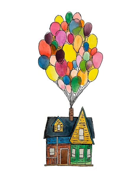 Up House With Balloons Poster By Stephydoodlebug Redbubble