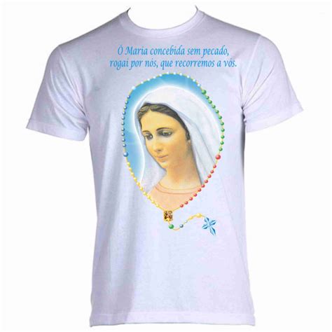 Camiseta Nossa Senhoracamisetas Religiosas Tradicional Camisetas C