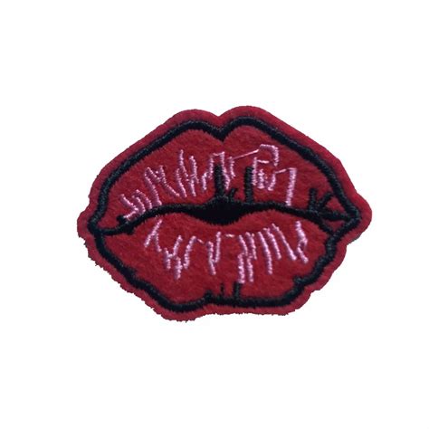 20pcs lot sexy red lips patches iron on embroideried partch for clothes bags diy sewing