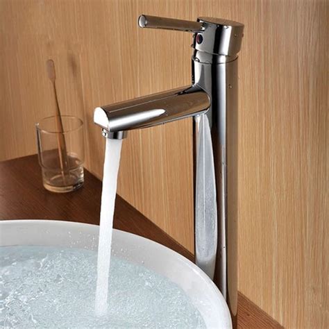 Sanitary Ware Hot And Cold Wash Basin Faucet Bathroom Brass High Basin