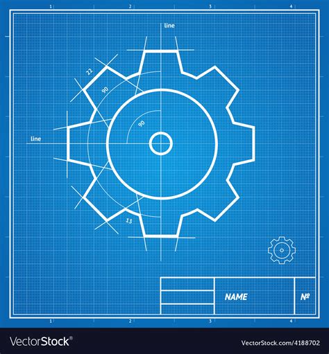 Send the perfect gift today. Blueprint gear card Royalty Free Vector Image - VectorStock