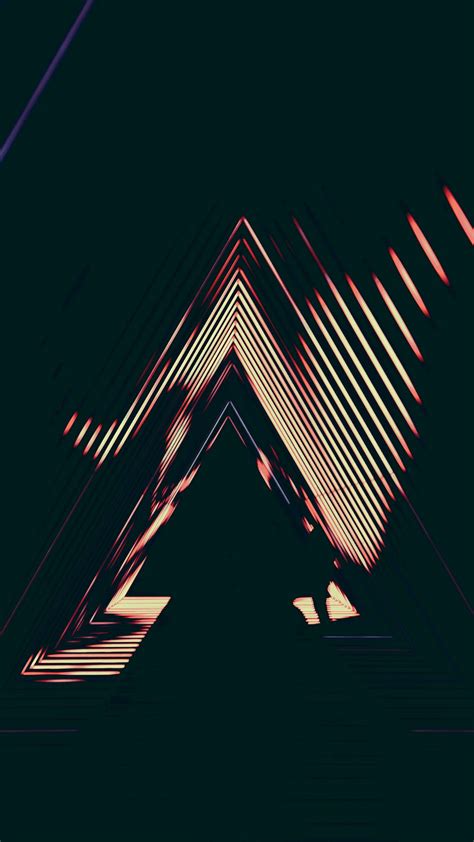 Download Wallpaper 1350x2400 Design Lights Neon Triangles Iphone 8
