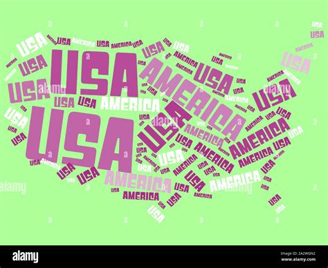 Map Of United States Of America Word Cloud Vector Illustration Eps 10