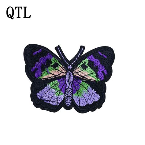 5pcs Purple Butterfly Embroidered Patches For Clothing Iron On Patches