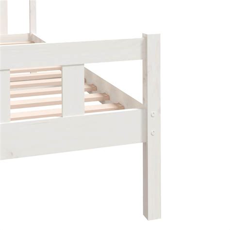 Bed Frame White Solid Wood 90x200 Cm