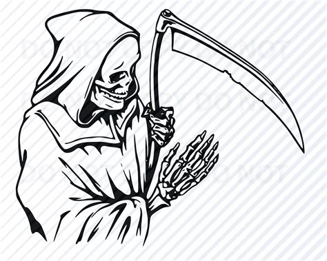 halloween grim reaper svg files for cricut silhouette vector etsy