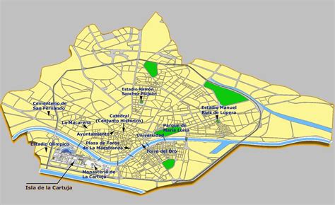 Seville Attractions Map Seville Spain Attractions Map Andalusia Spain