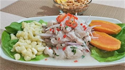 Ceviche de pescado Receta peruana Peruvian fish ceviche Севиче из рыбы YouTube