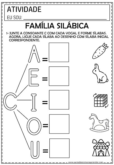 Atividade Pronta FamÍlia SilÁbica C A Arte De Ensinar E Aprender