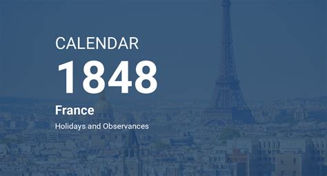 Year 1848 Calendar France