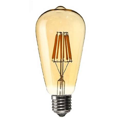 Led Golden Light Bulb Edison St64 Curved Double Loop Filament 45w E27