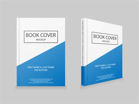 White And Blue Book Cover Mockup Template 1330215 Vector Art At Vecteezy