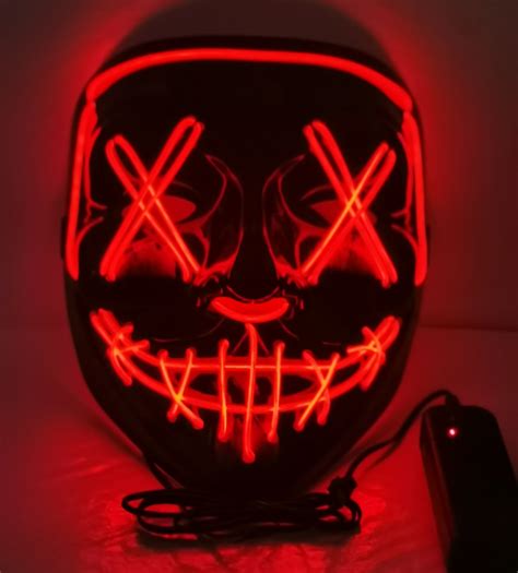 Led Purge Mask Halloween Party Masque Masquerade Masks Neon Maske Light
