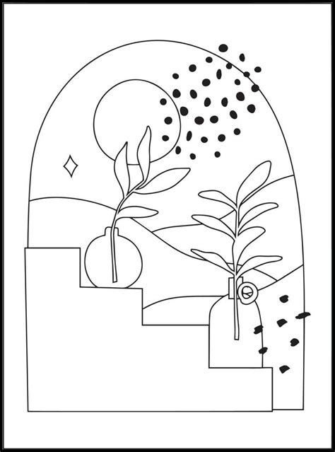 Minimalist Boho Coloring Pages 17795614 Vector Art At Vecteezy