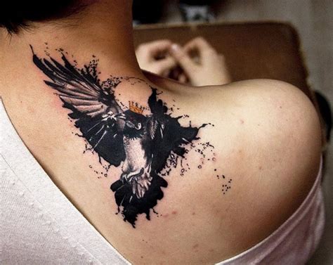 Shoulder Crow Tattoo By Ali Ersari
