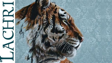 How To Paint A Tiger In Acrylic Time Lapse Demo By Lachri Youtube