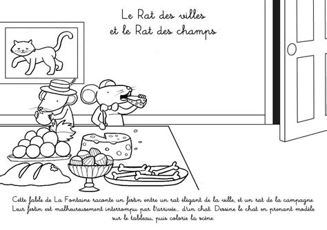 Coloriage Imprimer Le Rat Des Villes Et Le Rat Des Champs