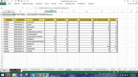 Ejemplo De Un Inventario En Excel Ejemplo Sencillo Cfb