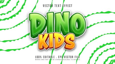 Premium Vector Dino Kids 3d Editable Text Effect Font Style