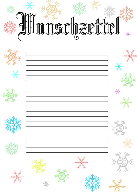 Weihnachten Wunschzettel Nr3. zum Ausdrucken