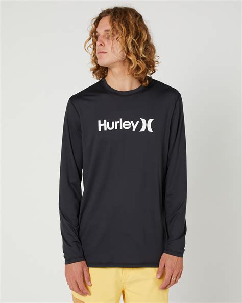 Hurley One And Only Surf Shirt Ls Rash Vest Black Surfstitch