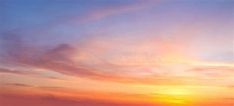Majestic Real Sunrise Sundown Sky Background With Gentle Colorful