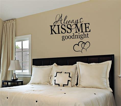 Bedroomwalldecalalwayskissmebyfourpeasinapodvinylonetsy1078 Wall Decor Bedroom