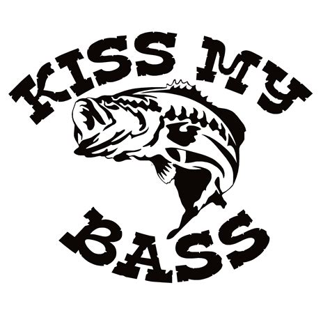 Kiss My Bass Large Mouth Bass Decal Large Mouth Bass Fishing Decal