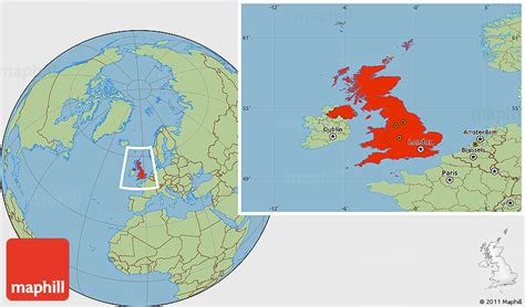 Savanna Style Location Map Of United Kingdom