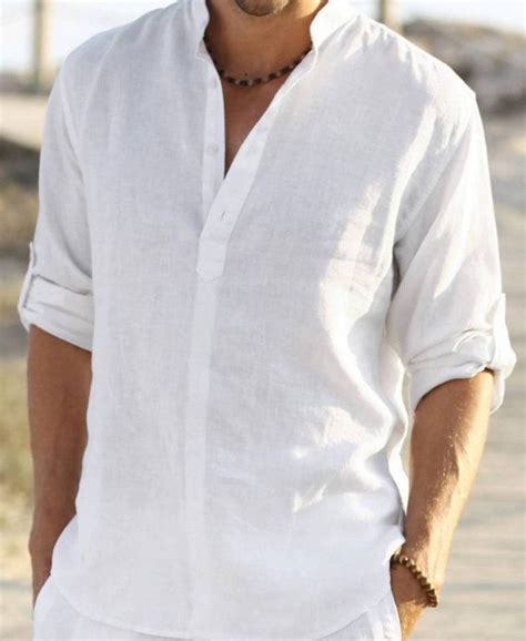 So, what exactly should you wear to a summer beach wedding as a guest? mens hippie gauze shirt | Boho Wedding | Pinterest ...