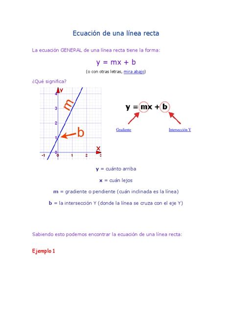 Ecuaciónes Lineales Sistema De Coordenadas Cartesianas Línea