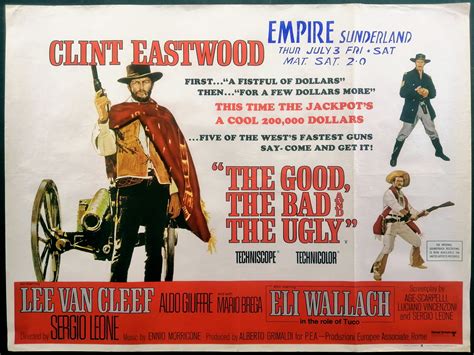 the good the bad and the ugly 1966 original vintage spaghetti western uk quad film movie