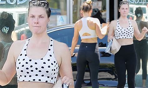 Ali Larter Shows Off Her Toned Abs In A Polka Dot Crop Top As She Leaves The Gym