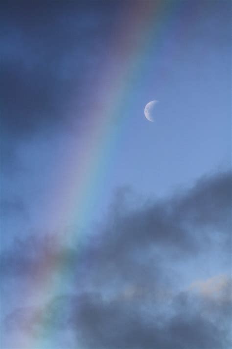 Rainbow And Moon Rainbow Photography Nature Rainbow Sky Rainbow