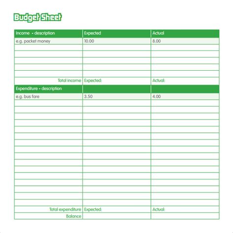 budget sheet templates   ms word excel