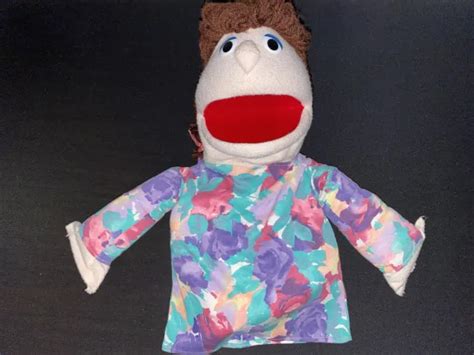 Vtg Professional Muppet Style Stage Puppet Half Body Woman Brown Hair