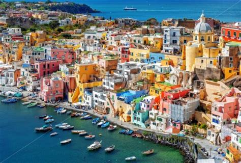 Colorful Houses On Procida Island Naples Italy Globephotos
