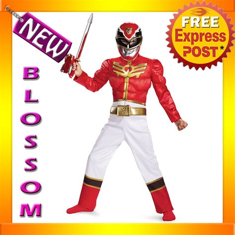 Ck48 Red Power Ranger Megaforce Classic Muscle Chest Child Superheroes