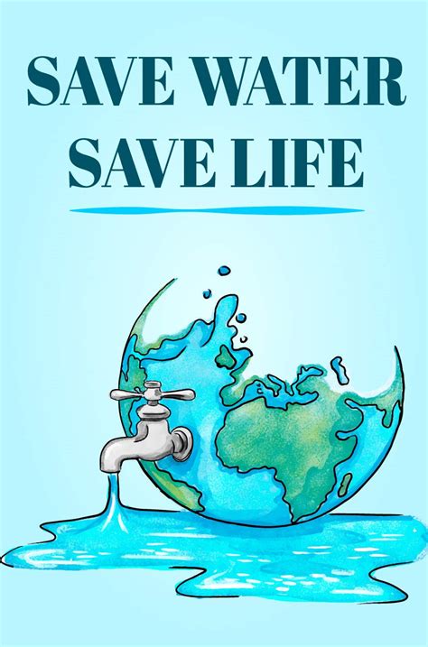 Quasar Crystal Save Water Save Life Environment Quote Poster Photographic Paper Multicolour