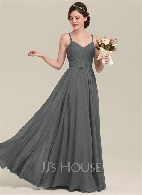 A Lineprincess Sweetheart Floor Length Chiffon Lace Bridesmaid Dress