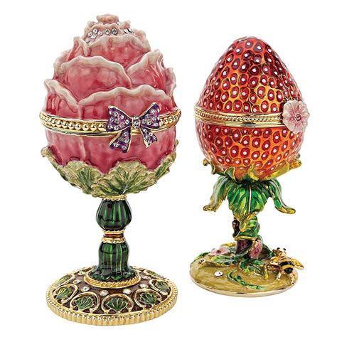 Design Toscano Garden Treasures Collection Romanov Style Enameled Eggs