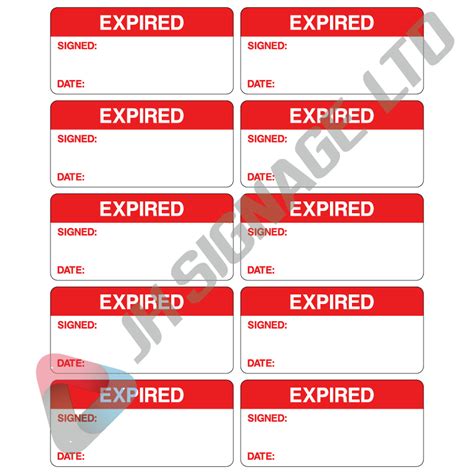 Expired Labels Jh Signage Limited
