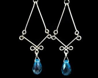 Turquoise Teardrop Earrings Wire Wrap By Lanniesdesign On Etsy
