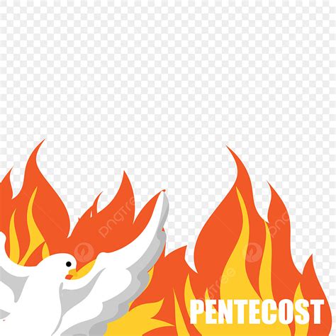 Pomba De Paz No Fogo De Chama Iluminado Para O Dia Pentecostes Png