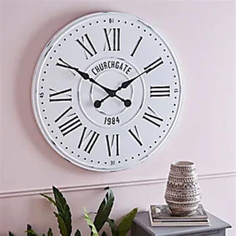 Churchgate 78cm Metal Wall Clock White £20 At Dunelm