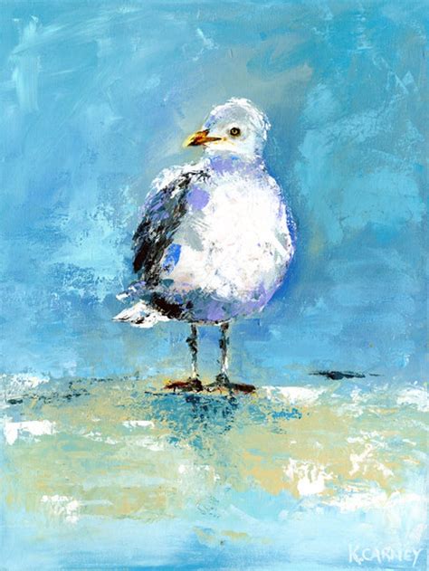 Shore Thing Fine Art Seagull Print Of Original Acrylic Sea Etsy