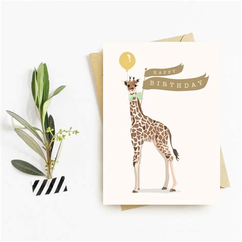Giraffe Birthday Card By Sirocco Design