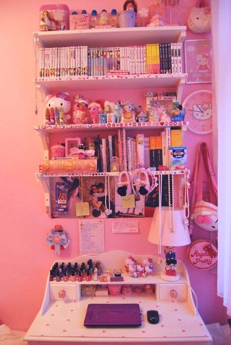 Soft Pink Workspace Kawaii Room Kawaii Bedroom Otaku Room