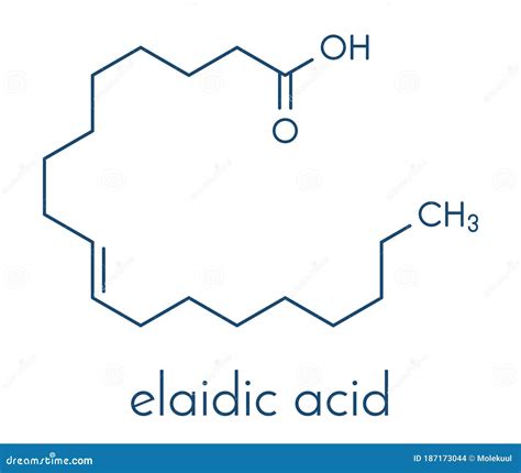 Elaidic Acid Molecule The Main Trans Fat Found In Hydrogenated